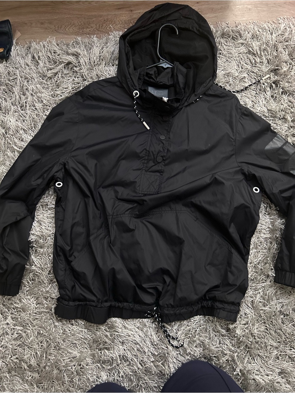 UGG Black Hooded Windbreaker Pullover